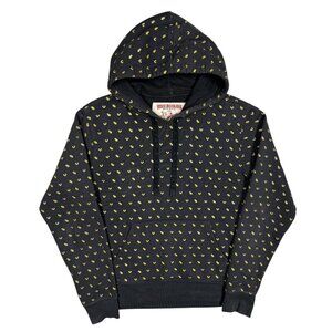Vintage True Religion Monogram Logo Hoodie Pullover Black Small